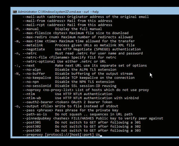 Abbildung 6: Mit Windows Server 1803 lassen sich über „Curl“ und „Tar“ zum Beispiel Container herunterladen sowie Images paketieren und verwalten.  (Thomas Joos/Microsoft)