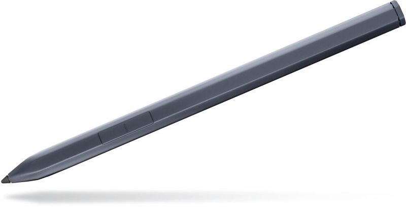 Der optionale Stift mit Tile-Findefunktion haftet magnetisch an der Oberkante des Tablets und wird dort auch gleich geladen. (Bild: Dell)