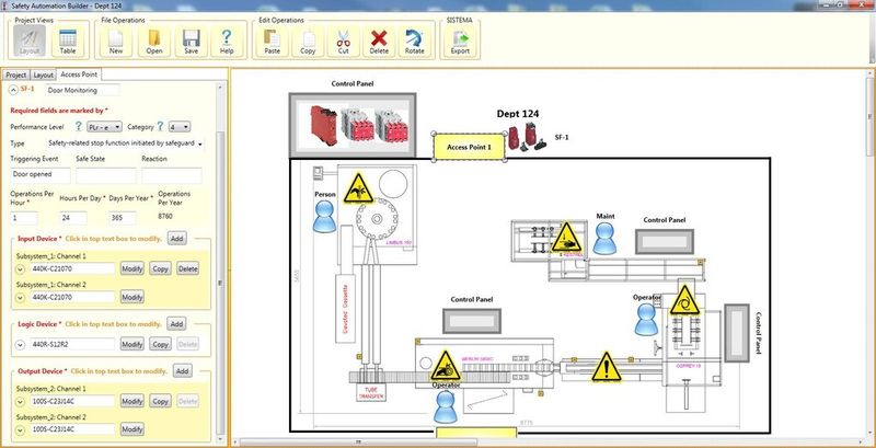 Eine graphische Abbildung der Maschine erleichtert den Aufbau der erforderlichen Sicherheitsfunktionen. (Bild: Rockwell Automation)