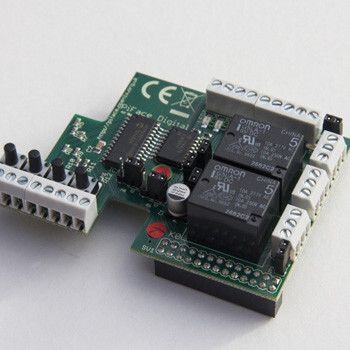 Raspberry-Pi-Zubehör Piface Digital: Die Schnittstellenkarte soll, wie schon Raspberry Pi, Kinder für Elektronik begeistern. (Bild: Farnell)