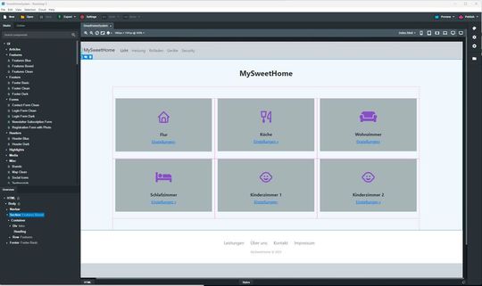 Entwurf der Web-Applikation (HTML und CSS).(Bild:  Bochkor & Dr. Krypczyk / Bootstrap)