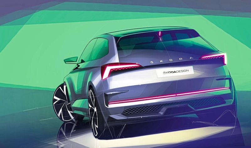 Die sportliche Grundausrichtung der Studie hatte sich schon früh in den Designentwürfen niedergeschlagen. (Bild: Skoda)