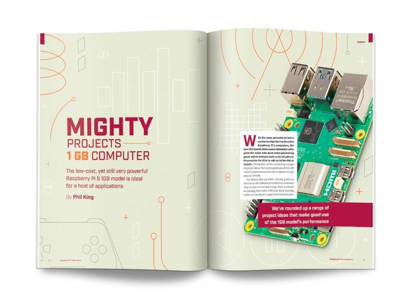 „Raspberry Pi Official Magazine“: In der Ausgabe 164 vom April 2026 hat Raspberry Pi eine Reihe von Projektideen für den Raspberry Pi 5 mit 1 GB RAM zusammengestellt, damit Nutzer das Beste aus Raspberry Pis Arbeitsspeicher herausholen können. (Bild: Raspberry Pi Foundatio)