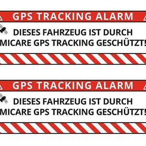 Mitgelieferte Aufkleber warnen vor einem „präparierten“ Fahrzeug.(Bild:  Micare PS)