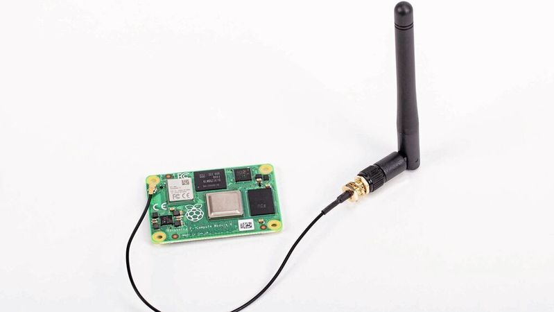 Raspberry Pi Compute Module mit Antenna Kit: zertifiziert für Compute Module 4 und 5(Bild:  Raspberry Pi)