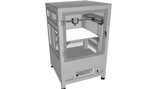 Noch eine CAD-Zeichnung, auf der Hannover Messe dann im Original auf dem Stand von Bahr Modultechnik zu sehen: der in Kooperation mit der Systec GmbH entwickelte FDM-3D-Drucker für große Arbeitsräume. (Bild: Systec)