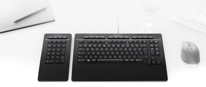 3D-Connexion, Spezialist für 3D-Eingabegeräte, hat ein Keyboard speziell für Konstrukteure und Designer entwickelt. Der Clou dabei: das getrennte Numpad, das Bedienkomfort, Effizienz und Ergonomie steigert.  (3D-Connexion)