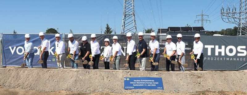 Der Spatenstich zur neuen Europazentrale der Citizen Machinery Europe GmbH. (Bild: Citizen Machinery Europe GmbH)