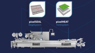 Die Tiefziehverpackungsmaschine RX Ultimate vereint erstmals zwei digitale Matrixheizsysteme in einer Anlage: Pixelseal für präzises Siegeln und Pixelheat für materialschonendes Formen. (Bild: Multivac)