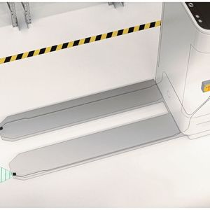 Fahrerlose Gabelstapler: Separierte Sensoreinheiten machen flexibel.(Bild:  Pepperl+Fuchs)