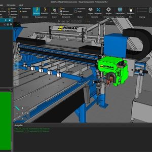Simulation des Schiebeschlittens der Koordinatenmaschine Nimak Multiflex mit Visual Components.