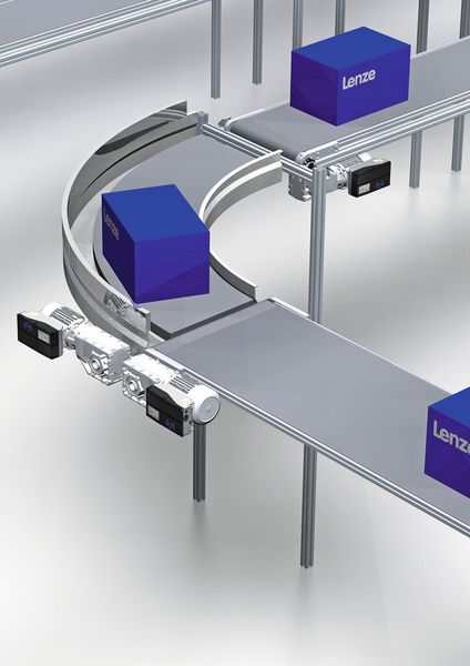 Bild 3: Die dezentralen Antriebspakete aus der neuen g500-Getriebereihe und dem Lenze-Smart-Motor sorgen für mehr Produktivität und Zuverlässigkeit in der Fördertechnik. (Bild: Lenze)