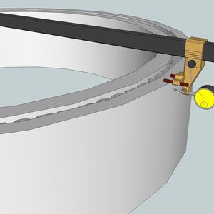 Zum Messen muss der Karbonstab nur auf das Bauteil gelegt und der Durchmesser anhand der Messuhr ermittelt werden. Der gesamte Vorgang dauert je nach Größe nur zwei bis fünf Minuten.