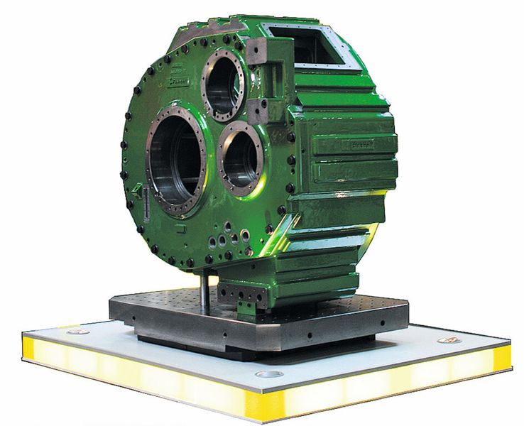 Das Getriebegehäuse für Windkraftanlagen wiegt 5100 kg. Bild: HuH AG (Archiv: Vogel Business Media)