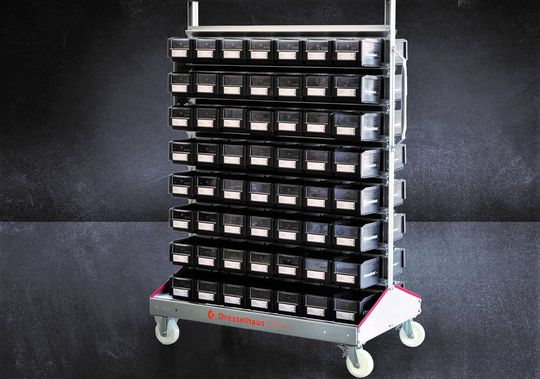 Das mobile Direktregal Flex von Dresselhaus arbietet jetzt mit dem sogenannten Direkt-RFID-Kanban-Systems des Herstellrs Hand in Hand. Das bringe bis an den letzten Meter der Produktion seine Vorteile bei der Teileversorgung. Das mobile Direktregal Flex von Dresselhaus arbietet jetzt mit dem sogenannten Direkt-RFID-Kanban-Systems des Herstellrs Hand in Hand. Das bringe bis an den letzten Meter der Produktion seine Vorteile bei der Teileversorgung.