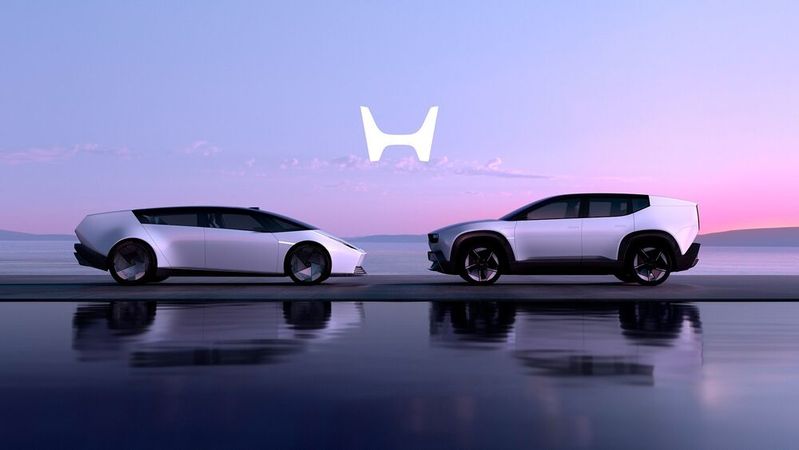 Die beiden 2025 vorgestellten Elektroautos 0 Saloon und 0 SUV wird Honda doch nicht auf den Markt bringen.(Bild:  Honda)