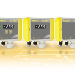 Differenzdruckregler wie der HE 5411 von Hesch helfen Unternehmen dabei, die Filter ihrer Entstaubungsanlagen energieeffizient abzureinigen.(Bild:  HESCH Industrie-Elektronik GmbH)