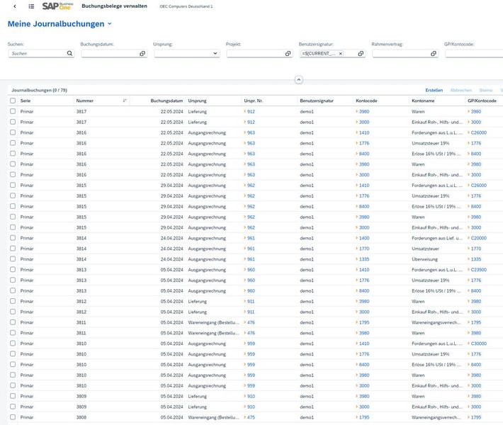 Zugreifen auf verschiedene Buchungen in SAP. (Bild: SAP)