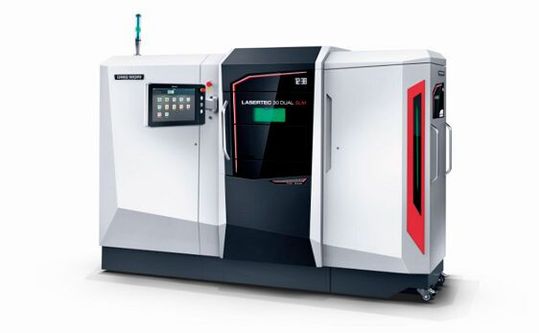 Die Lasertec 30 Dual SLM vom DMG Mori Additive ist eine äußerst leistungsstarke Maschine für den 3D-Druck per selektivem Laserschmelzen im Pulverbett. Damit der Prozess optimiert werden kann, hat Festo eine besondere Möglichkeit für das Schutzgasmanagement kreiert.(Bild:  DMG Mori Additive)