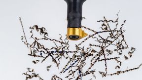 Thread turning with a laser-machined chip-breaker geometry produces chips that can be guided out of the machining zone in a controlled manner while maintaining the same cutting parameters. (Source: Simtek)