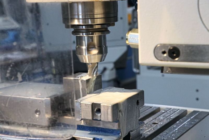 Dank Ausstattung mit einer Streckensteuerung Heidenhain PT 8016 braucht die Universalfräsmaschine FPS 500M-digital keine Umhausung und bietet dadurch einen optimalen Blick auf Werkzeug und Werkstück.(Bild:  FPS Werkzeugmaschinen)