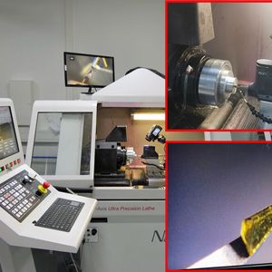 Ursprüngliches Geschäftsmodell von son-x war der Einsatz von Diamantwerkzeugen auf Werkzeughaltern für das Ultrapräzisionsdrehen. Die Halter schwingen dabei im Bereich von Ultraschall-Frequenzen.(Bild:  Klaus Vollrath)