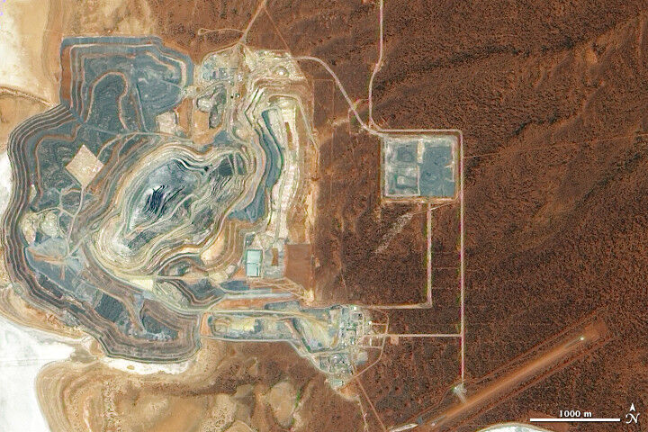 Alien-Landeplatz? Nein, die Sunrise Gold-Mine im westlichen Australien (NASA EO)