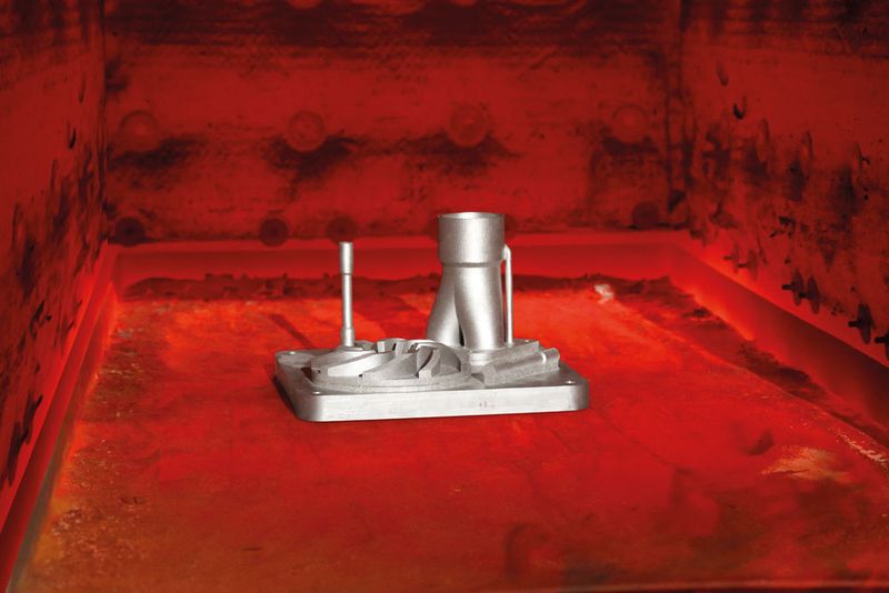 Wärmebehandlung von SLM-Bauteilen. (Bild: SLM Solutions)