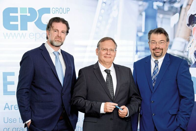 The new management of EPC Engineering & Technologies is pleased that a world market leader like Chimei has chosen EPC technology. From left to right: Karol Kerrane (Managing Director), Michael Streng (Technology Director), and Franz-Josef Willems (Managing Director).  (EPC Group)
