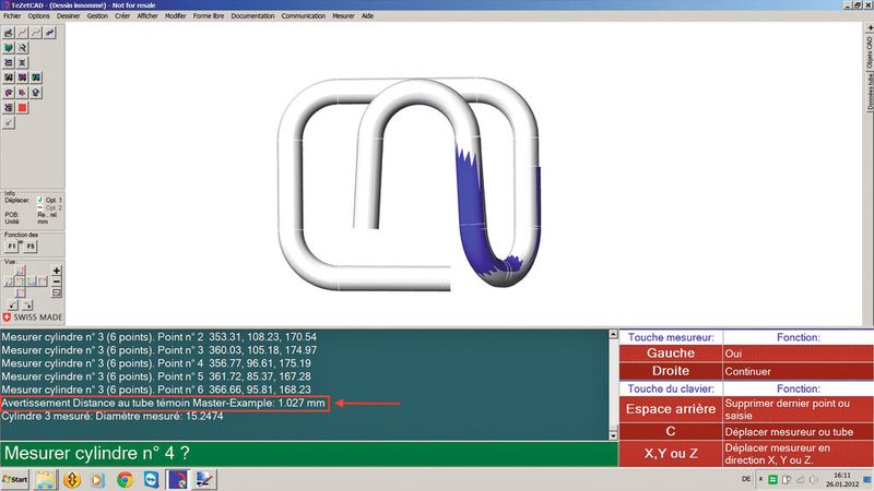 Bild 3: Das Modell des transparenten Rohrs in der Tezet-CAD-Software zeigt die Veränderung zum bearbeiteten Rohr. (Bild: Tezet Technik)