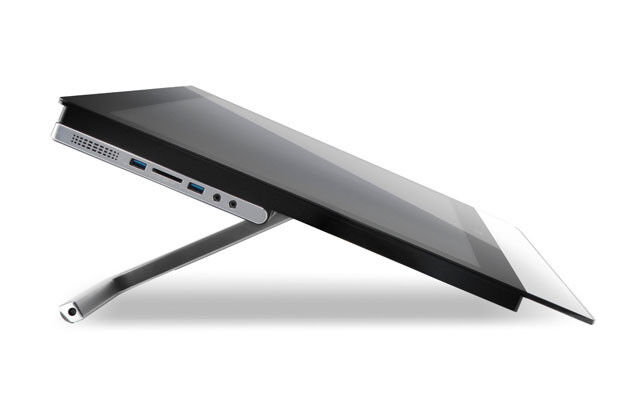 Der Neigungswinkel des All-in-one-PCs kann zur Touch-Steuerung von 30 bis 80 Grad eingestellt werden. (Bild: Acer)