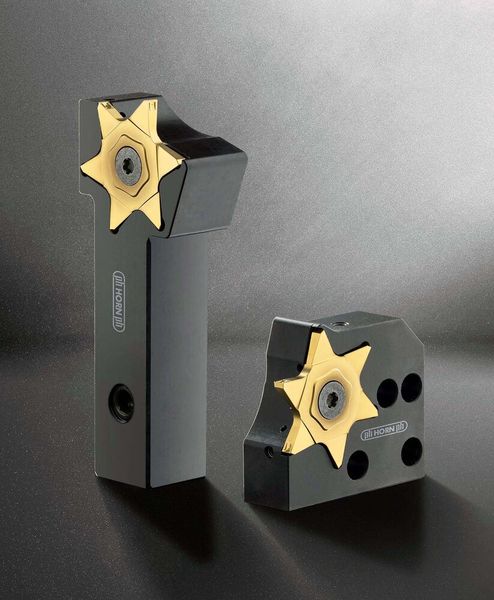 Horn offers inserts for the 66T grooving system with two chip breaker geometries, plus a version without geometry for maximum cutting-edge strength. (Source: Horn Cutting Tools)