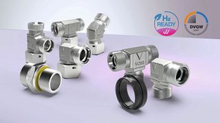 Zum Voss-Wasserstoff-Portfolio aus Stahlprodukten gehören das Schneidringsystem Vossring M und die dazugehörigen Rohrverschraubungen sowie Einschraubstutzen.  (Bild: Voss Fluid)