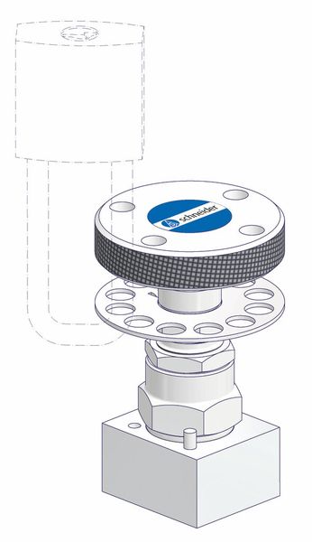 Anti-Tamper Valve Head Options – Handwheel with Locking Plate Design: The valves can be equipped with a stainless steel handwheel and locking plate together with a padlock. This design minimizes the possible movement of the handwheel and is the ideal way to protect against the unauthorized closing of the valve. (Picture: Armaturenfabrik Franz Schneider)