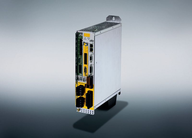 Das Motion Control Steuerungssystem PMC-Primo Drive P von Pilz übernimmt als übergeordnete Steuerung sowohl die Sicherheits- als auch die Steuerungsprozesse der Schweißmaschine. Vorteil: Die Safe Motion Funktionen finden sich bereits im Antrieb. (Bild: Pilz)