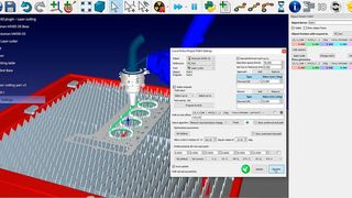 Robodk heißt die leistungsstarke und günstig erwerbbare Roboterprogrammierung von Mecsoft Europe. Jetzt gibt es sie auch mit deutschsprachiger Benutzeroberfläche. Hier ein Anwendungsbeispiel aus dem Bereich des Laserschneidens. (Mecsoft Europe)