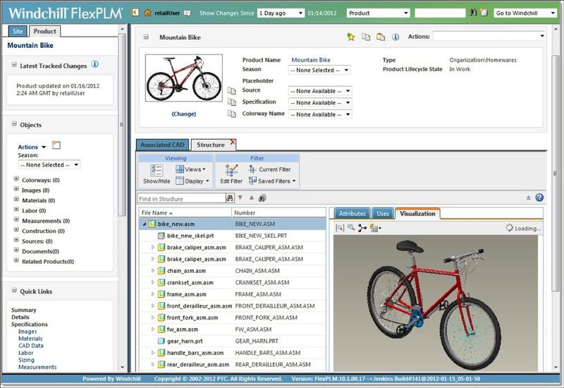 Neu für Retail: CAD-Strukturen direkt im Windchill-basierten FlexPLM anzeigen. (Bild: PTC)