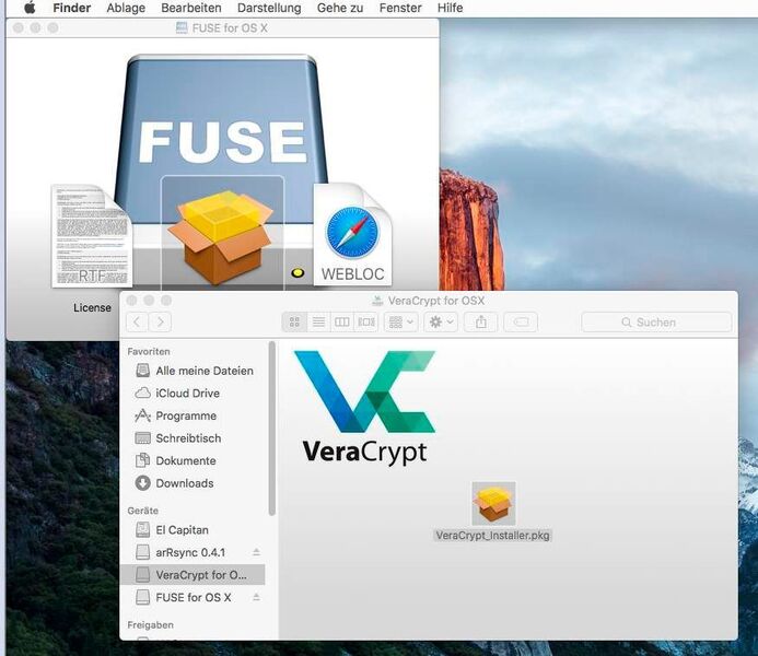 Anwender benötigen die Dateisystemerweiterung FUSE for macOS um VeraCrypt auch auch auf Mac-Rechnern nutzen zu können. (Th. Joos)