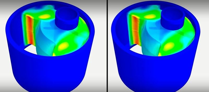 Hochpräzise Simulation der Belastung von Gummibuchsen in Ansys Mechanical (links) und in nur fünf Minuten durch Ansys SimAI repliziert (rechts). (Bild:   Ansys, part of Synopsys)