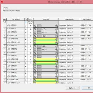 Durch die grafische Darstellung der Klemmentypen und -kategorien können Anwender schnell und übersichtlich Klemmenleisten validieren.