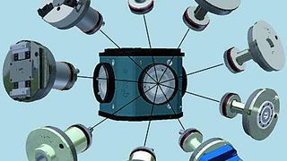 Bild 1: Die Module des flexiblen Spannsystems gibt es in der Ausführung mit Druck- und Zugspannzange, Zwei- und Dreibackenfutter sowie mit Nullpunktspannsystem. (Archiv: Vogel Business Media)