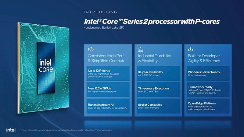 Voller Fokus auf Determinismus: Intels Core Series 2 verzichtet auf E-Cores für maximale Echtzeit-Performance am Industrial Edge. (Bild: Intel)