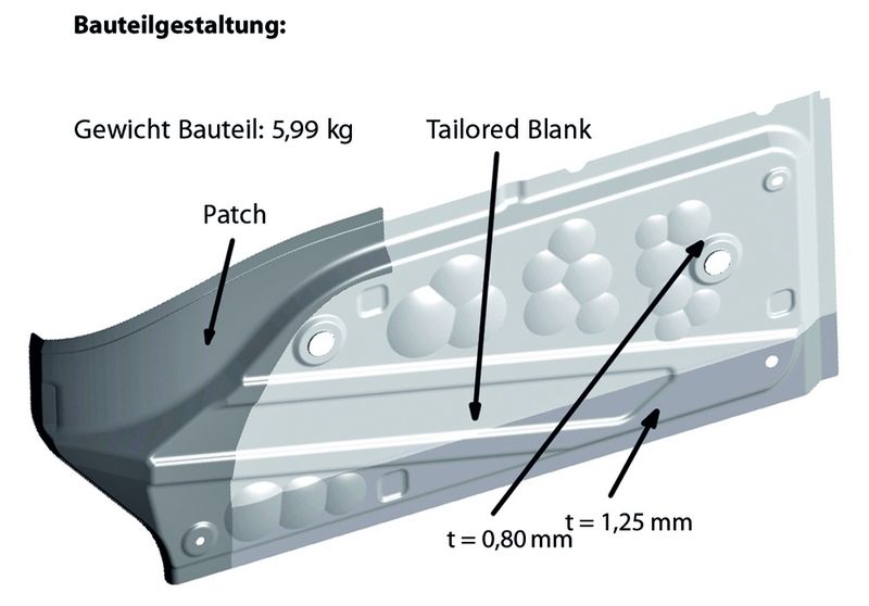 Bild 4: Boden aus einem kombinierten Tailored Blank mit angepunktetem Patch. (Archiv: Vogel Business Media)