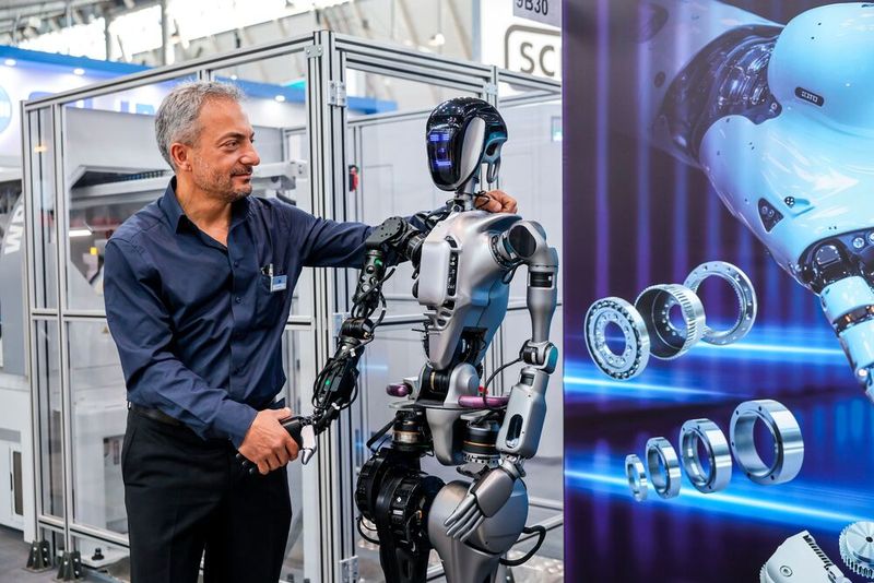 EMAG führte im Rahmen der Grindinghub 2026 aus, wie das Präzisionsschleifen und das Verzahnungsschleifen mit Blick auf leistungsfähigere Antriebskomponenten für Roboter funktionieren können. (Bild: VDW / U. Regenscheit)