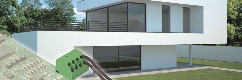 Im Smart Home wird eine Vielzahl spezieller Leiterplattenanschlüsse benötigt – häufig werden dazu Steckverbinder auf Basis von Pinstrip-Stiftleisten verwendet.(Bild:  Phoenix Contact)