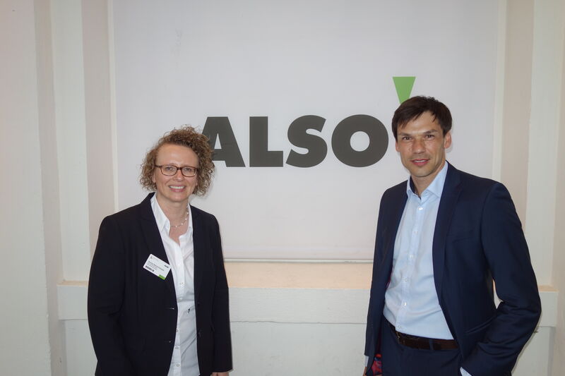 Die Geschäftsführer von ALSO, Simone Blome-Schwitzki und Andreas Ruhland, begrüßen ihre Gäste zur CTV 2018. (Bild: IT-BUSINESS)