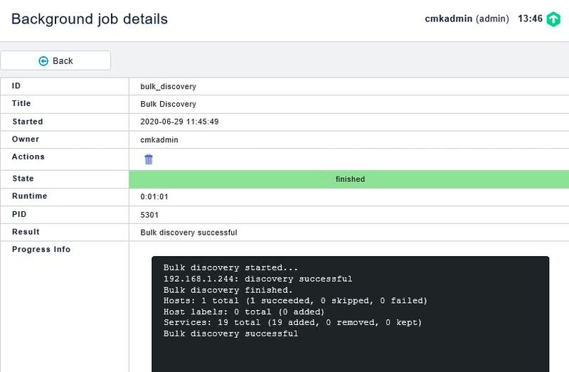 Entdecken von neuen Diensten zur Überwachung eines Servers. (Bild: Checkmk / tribe29 / Joos)