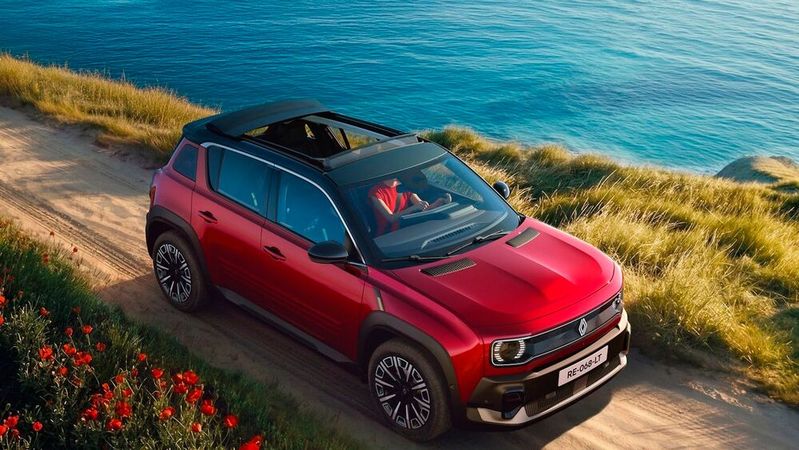 Mit Elektro-Faltdach wird der Renault 4 zum Frischluftmobil.(Bild:  Renault)