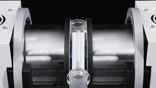 Eine mögliche Anwendung, die sich aus dem SupraCycle ableiten lässt, ist die berührungslose Übergabe des Objektträgers zwischen zwei Systemen oder über Systemgrenzen hinweg, wodurch beliebig lange Prozessketten möglich werden. (Bild: Festo)