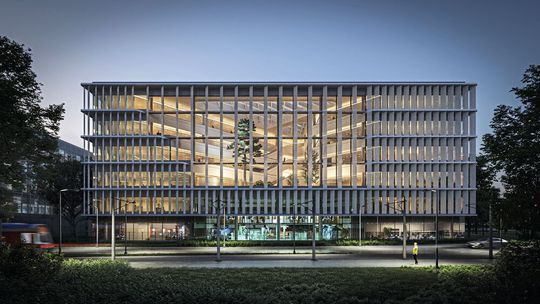 Ab 2027 soll das neue Forschungsgebäude von Merck Platz für 550 Mitarbeiter bieten.(Bild:  Merck KGaA)